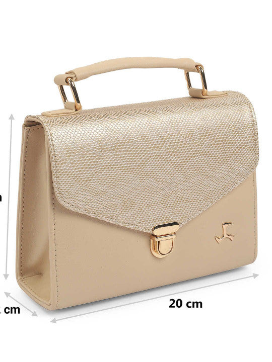 Textured Small Structured Satchel Bag