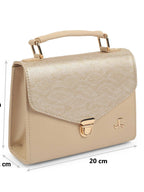 Textured Small Structured Satchel Bag