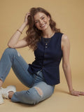 Sleeveless Slim Fit Waistcoat Top