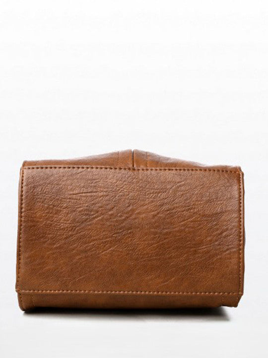 Solid Detachable Strap Zip Detail Structured Handheld Bag