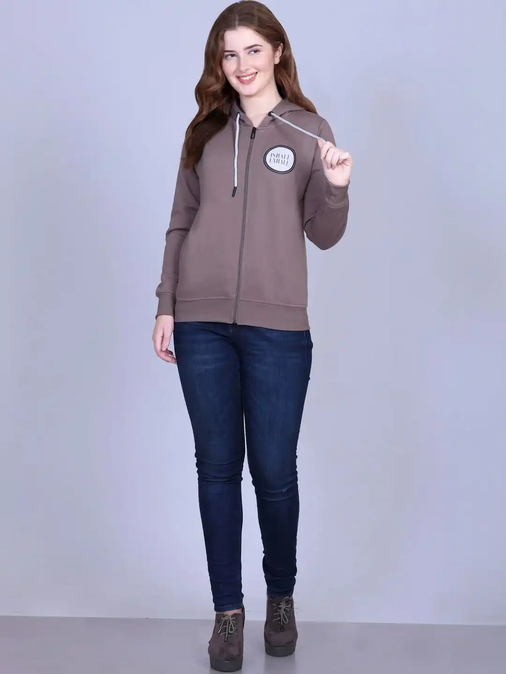 Women Printed Hooded Sweatshirt