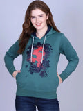 Women Printed Hooded Sweatshirt