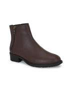 Women Brown Solid Casual Boot