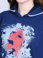 Women Printed Hooded Sweatshirt