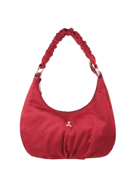 Textured Medium Half Moon Shoulder Bag