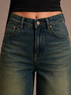 Women Comfort Wide Leg High-Rise Light Fade Stretchable Jeans