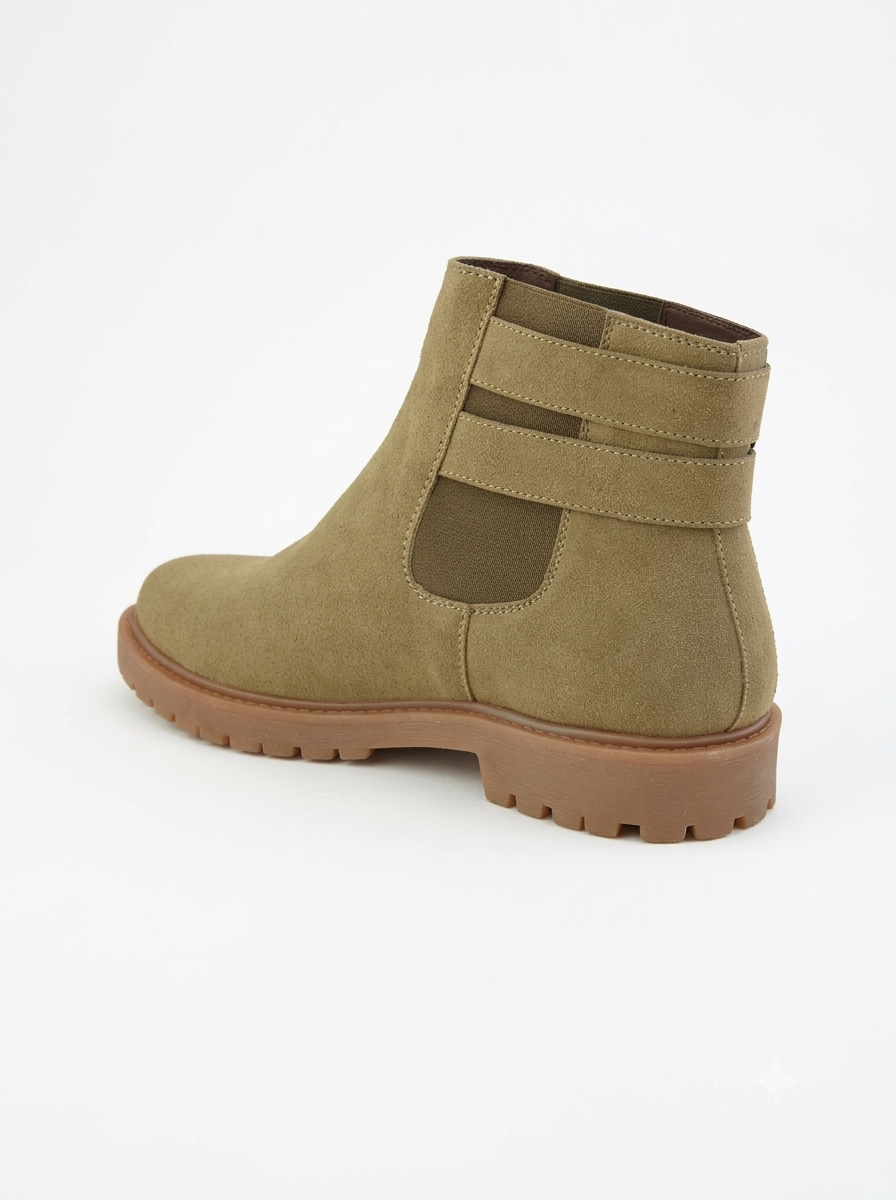 Women Round Toe Buckle Regular Boots