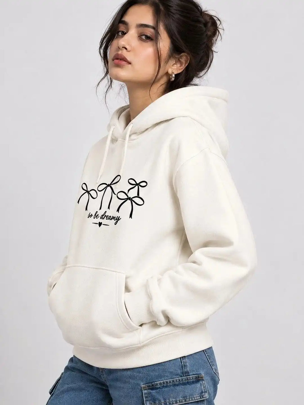 Women Printed Hooded Sweatshirt