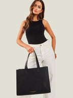 London Textured Synthetic Leather Oversized Shopper Tote Bag