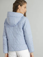 The Lifestyle Co Women Blue Solid Quilted Jacket