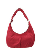 Textured Medium Half Moon Shoulder Bag