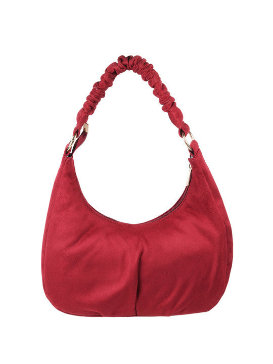 Textured Medium Half Moon Shoulder Bag