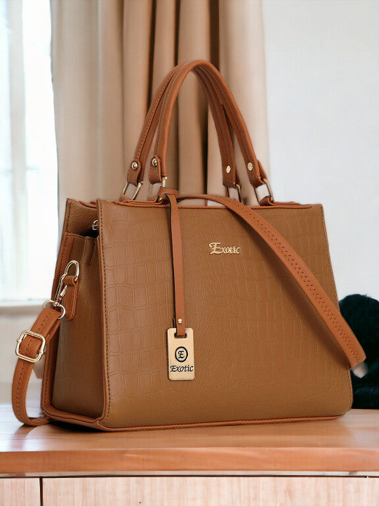Detachable Strap Buckle Detail Structured Shoulder Bag