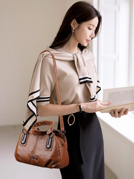 Solid Structured Sling Bag