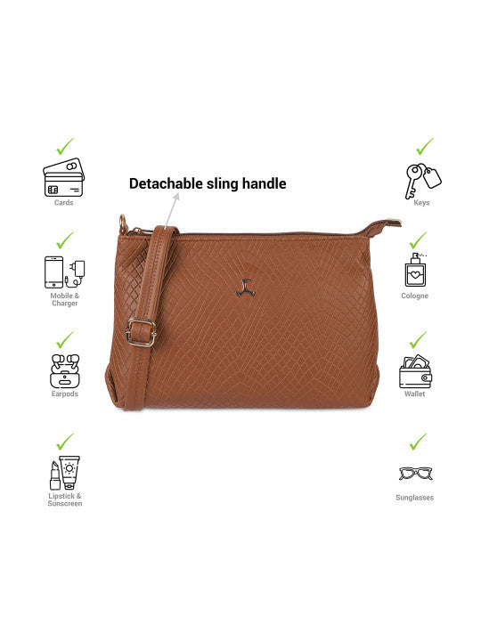 Textured Structured Sling Bag