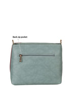 Geometric Colourblocked Detachable Strap Zip Detail Structured Sling Bag