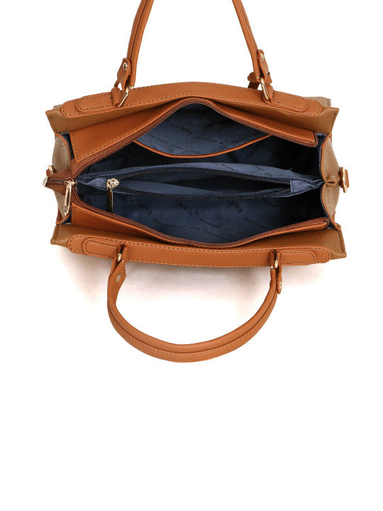 Detachable Strap Buckle Detail Structured Shoulder Bag