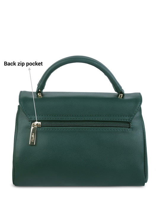 Detachable Strap Zip Detail Structured Satchel Bag