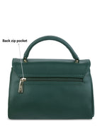 Detachable Strap Zip Detail Structured Satchel Bag