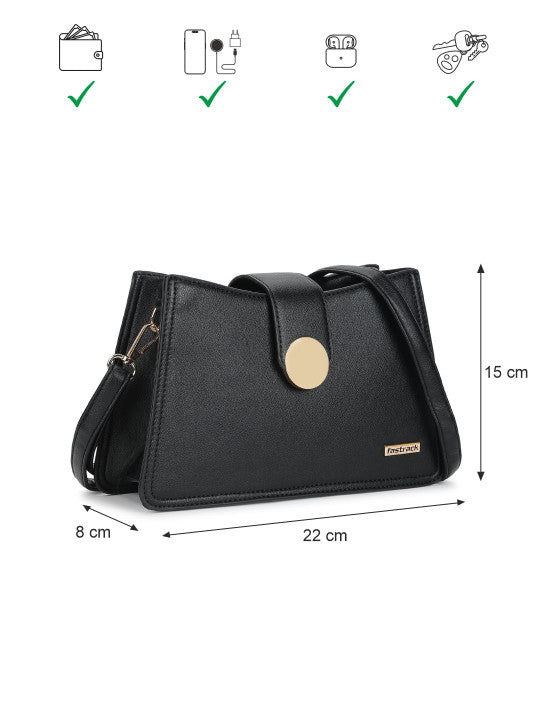 Solid Structured Sling Bag