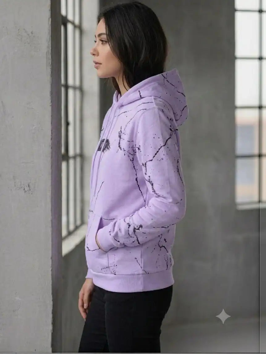 Women Printed Hooded Sweatshirt