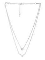 Silver-Plated Layered Crystal Necklace