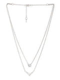 Silver-Plated Layered Crystal Necklace