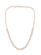 Brass Rose Gold-Plated Cubic Zirconia Necklace