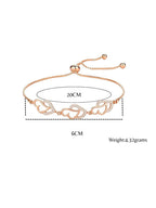 Women American Diamond Rose Gold-Plated Link Bracelet