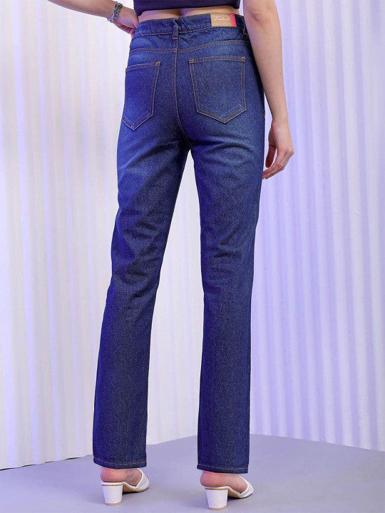 Women Straight Fit Distressed Light Fade Jeans