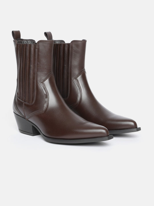 The Life Co. Women Block Heels Solid Boots