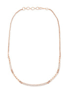 Brass Rose Gold-Plated Cubic Zirconia Necklace
