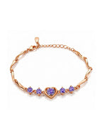 Women American Diamond Rose Gold-Plated Wraparound Bracelet