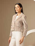 Corduroy Double Breasted Crop Casual Blazers