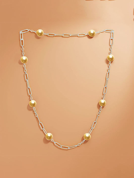 18KT Silver-Plated Pearls Beaded Necklace