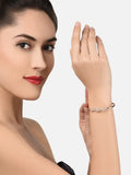 Women Pack of 2 Rose Gold Plated Brass Cubic Zirconia Kada Bracelet
