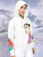 Graphic Printed Hooded Pullover Sweatshirt