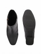 Black High-Top Block Heeled Boots