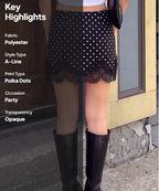 Black Polka Dot Lace Skirt