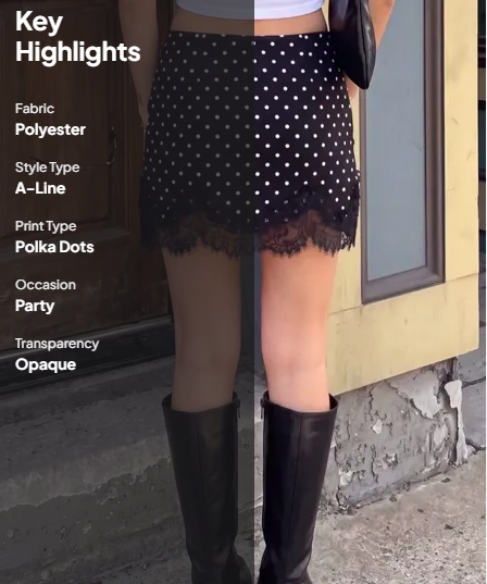 Black Polka Dot Lace Skirt