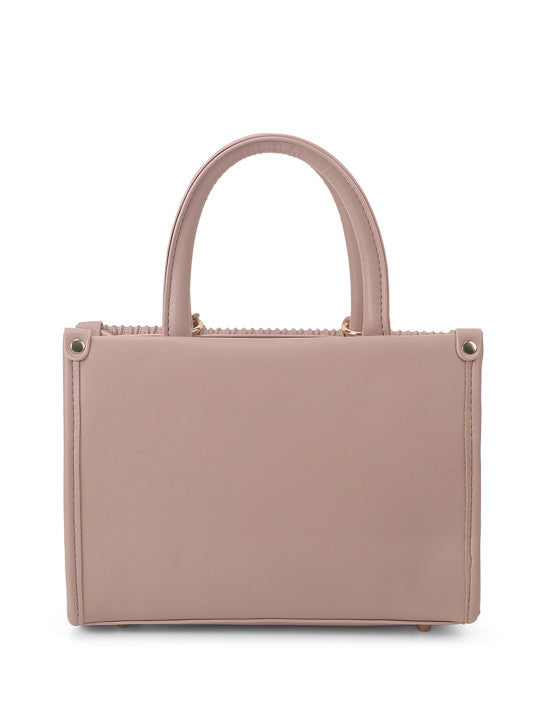 Textured Medium Structured Satchel Bag