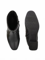 Women Black Lightweight Block Heel Casual Boots