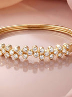 14K Gold-Plated Cubic Zirconia Cluster Anti-Tarnish Bracelet