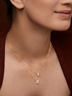Brass Gold-Plated Stones Studded Layered Necklace