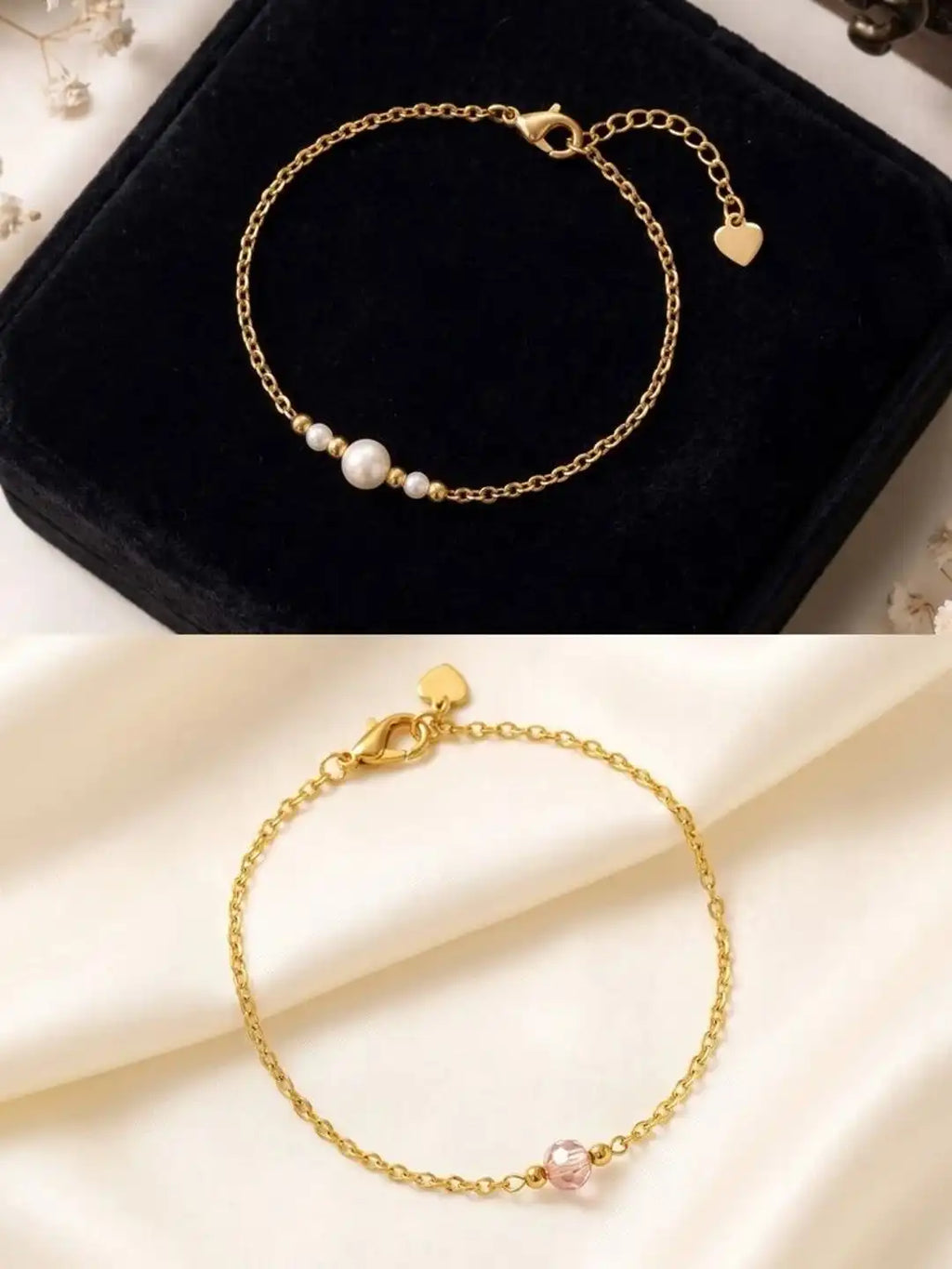 Women 6 Brass American Diamond Gold-Plated Charm Bracelet