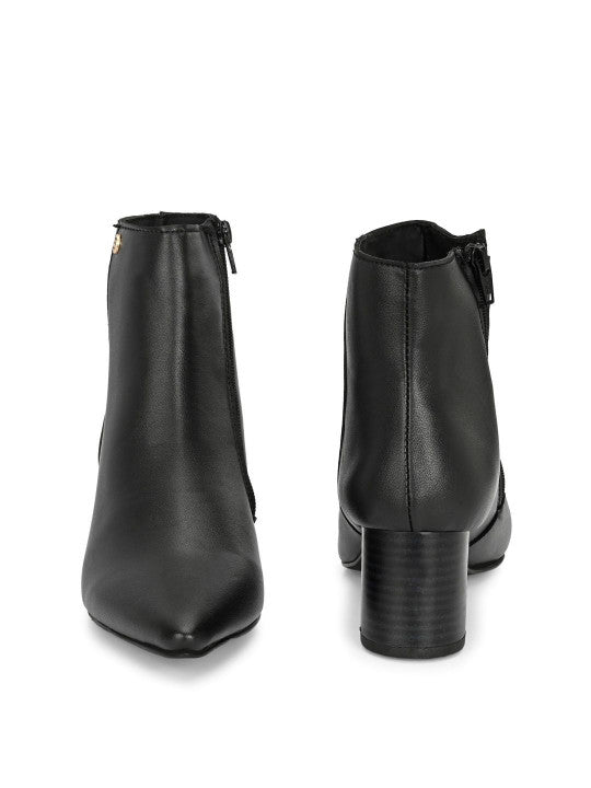 Women Black Solid Synthetic Trendy Ankle Pointed Shape Boots