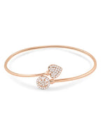 Women Rose Gold Brass Cubic Zirconia Rose Gold-Plated Kada Bracelet