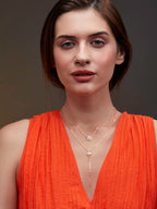 Rose Gold-Plated Stones-Studded Necklace