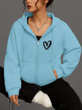 Women Printed Hooded Sweatshirt