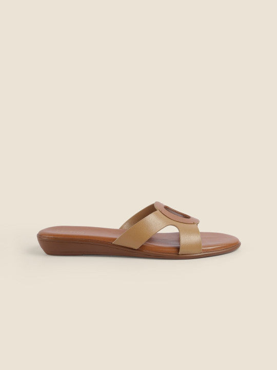 Women Colourblocked Open Toe Flats